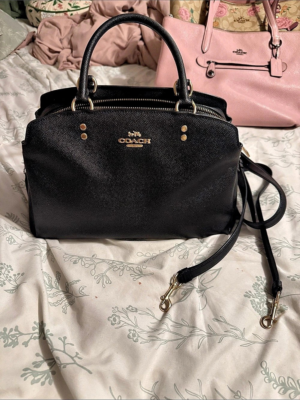 Coach Black Satchel Gold-Tone Hardware